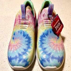 Brand New**Skechers Multicolor Tie-Dye 
Slip-Ons - size 6 big girls
